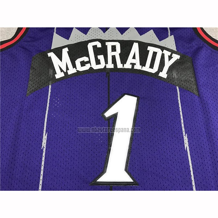 Camiseta Toronto Raptors Tracy McGrady NO 1 Hardwood Classics Throwback Violeta